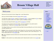 Tablet Screenshot of broomvillagehall.org.uk